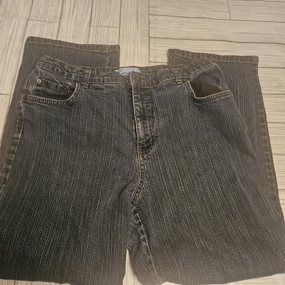 Kim Rogers Jeans Womens 12P Short Black Petite Stretch Straight Leg Denim Pants - Picture 5 of 8